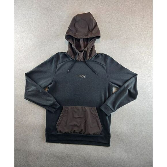 Nike Dri-FIT Q5 Men's Fleece Pullover Hoodie Brown Black Colorblock Small Swoosh - Picture 1 of 8